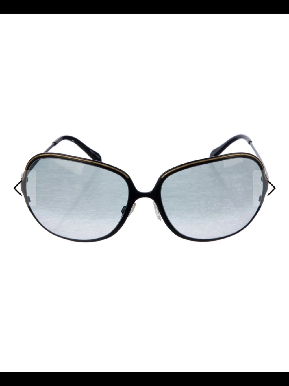 Women’s Black and Gold Oversized Sunglasses